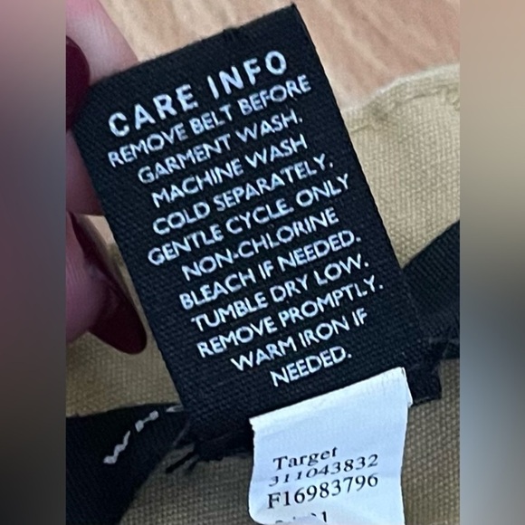 Who What Wear High Waist Wide Leg Belted Khaki Tan Cotton Pants - Size 2 - Picture 10 of 11